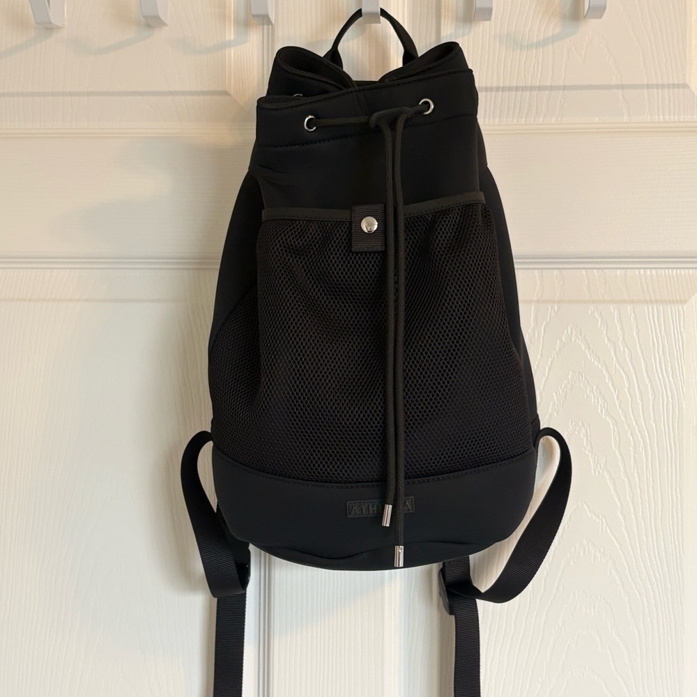 Athleta Charcoal Drawstring Backpack - image 1